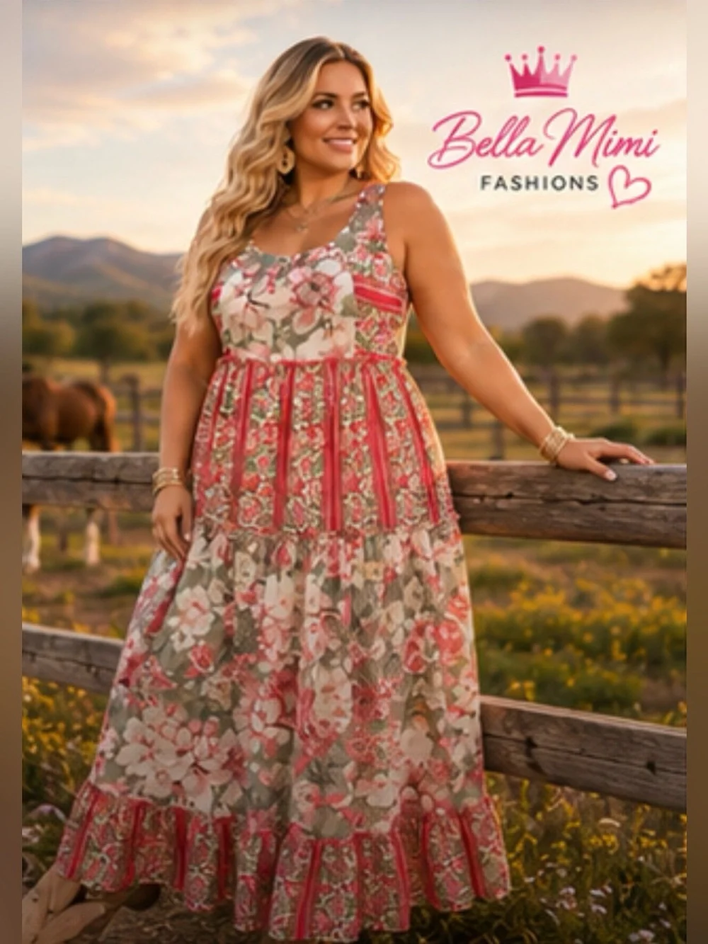 🌺🌸🌹DAVI & DANI Floral Patchwork Boho Maxi Dress – Size 3X 🌸 BRB SL 8 - Picture 4 of 8
